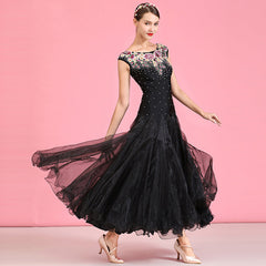 Women's Sleeveless Floral Print Ballroom Dance Costume Dress Modern Dance Swing Dress Training Performance Dance Wear