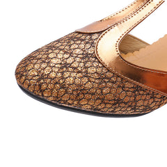 Women's Leatherette Heels T-Strap Ballroom Shoes Swing Dance Shoes