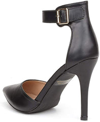 Pointed Toe Ankle Strap Stiletto Pumps