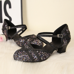 Women's Sparkling Glitter Customized Heels Ballroom Dance Shoes Modern Shoes