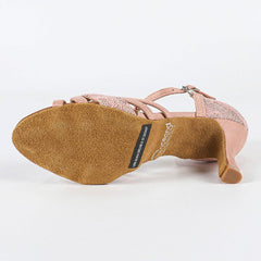 Women's Pink Customized Heel Latin Dance Shoes