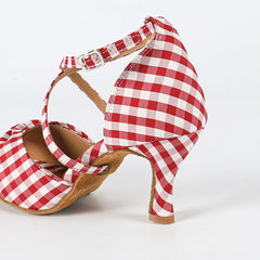 Women's Red Customized Heel Latin Dance Shoes Ballroom Dance Shoes