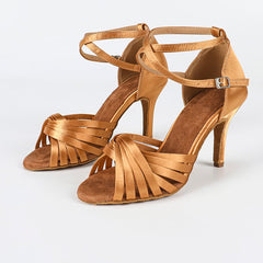 Women's Satin Customized Heel Ballroom Dance Shoes Latin Dance Shoes