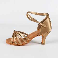 Women's Leather 5.5cm/7.5cm Heels Strappy Knot Latin Dance Shoes Ballroom Dance Shoes