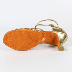 Women's Microfiber Leather 5.5cm/7.5cm Heel Strappy Latin Dance Shoes Ballroom Dance Shoes