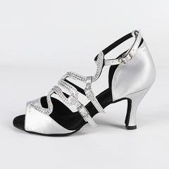 Women's Satin Sude Sole Customized Heel Dance Boots JazSalsa Dance Shoes