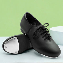 Women's Black 3cm Heel Tap Shoes With Lace-up Dance Shoes