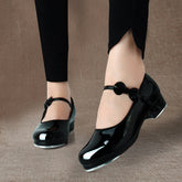Women's Leatherette Black 3.5cm Heel Tap Shoes Dance Shoes