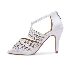 Women's Satin Customized Heels Dance Boots Salsa Dancing Shoes