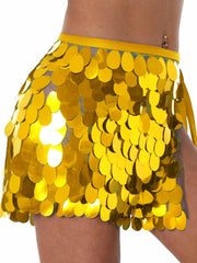 Gold Sequin Mini Skirt