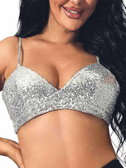 Silver Glitter Bra
