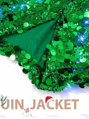 Christmas LED Green Sequin Jacket