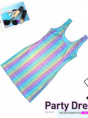 Gradient Reflective Slim Dress