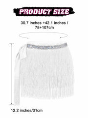 Silver Sequin Tassel Skirt