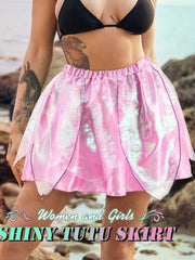 Pink Reflective Multi-layered Dance Skirt
