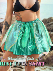 Green Reflective Leaf Tutu Skirt