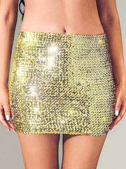 Gold Glitter Mini Pencil Skirt
