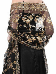 Tassel Party Scarf with Crystal Buckle