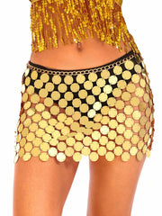 Gold Sequin Chain Skirt