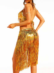 Gold Sequin Tassel Party Set
