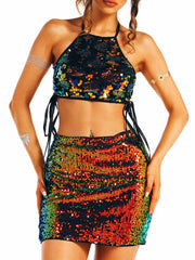 Iridescent Sequin Party Two-Piece Set