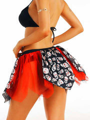 Dark Style Red and Black Skull Skirt