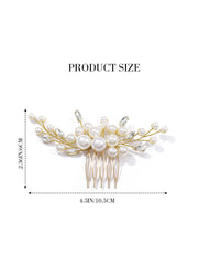 Shining Rhinestone Pearl Hair Side Comb