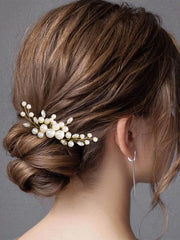 Shining Rhinestone Pearl Hair Side Comb