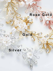 Silver Vine Pearl Flower Hair Accessory