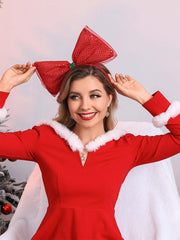 Red Sequin Bow Headband