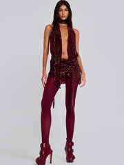 Spring/Summer Hot Girl Sexy Deep V Sequin Bodycon Dress