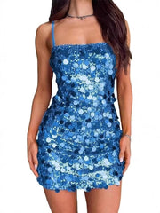Sultry Hot Girl Sequin Dress - Backless Bodycon for Parties