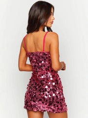 Sultry Hot Girl Sequin Dress - Backless Bodycon for Parties