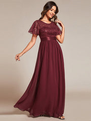 Elegant Sequin Patchwork Socialite Gown