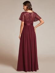 Elegant Sequin Patchwork Socialite Gown