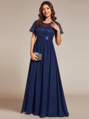 Elegant Sequin Patchwork Socialite Gown