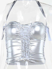 Silver Hollow Reflective Tank Top