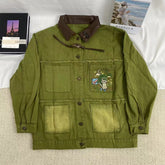 Embroidered Brushed Denim Jacket