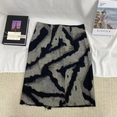 Button-Front Vintage-Style Midi Skirt