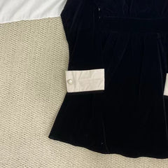 Pearl Black Velvet Dress