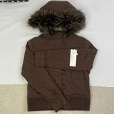 Down-lined hooded jacket short coat