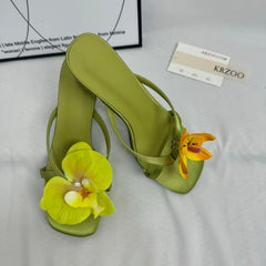 Handmade Asymmetrical Floral Sandals