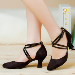 Women's Suede Customized Heel Ballroom Dance Shoes Modern Dance Shoes