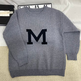 Solid Color Letter Sweater