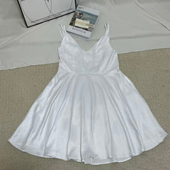 Satin Strappy Backless A-Line Nightgown