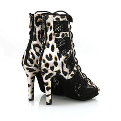 Women's 9.5cm Heel Peep Toe Rubber Sole JazShoes Dance Boots Salsa Dance Shoes