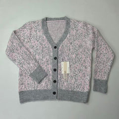 Leopard print V-neck cardigan sweater jacket