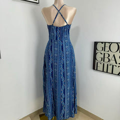 High-Waisted Printed Beach Dress
