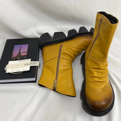 Platform Pleated Ankle Boots