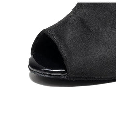 Women's Suede Open To Customized Heels Dance Boots JazSalsa Dancing Shoes